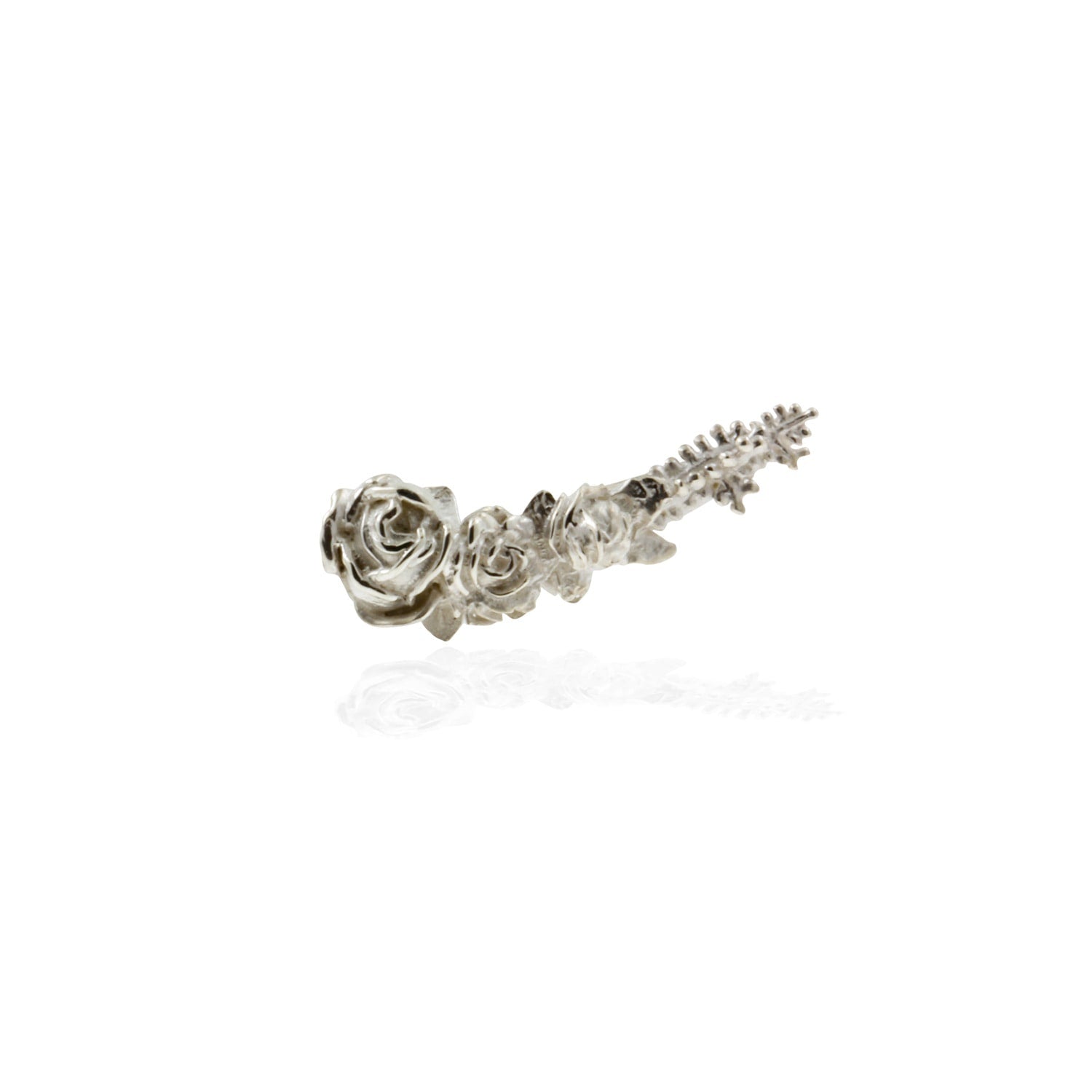 Rose Climber Earring Single - Silver