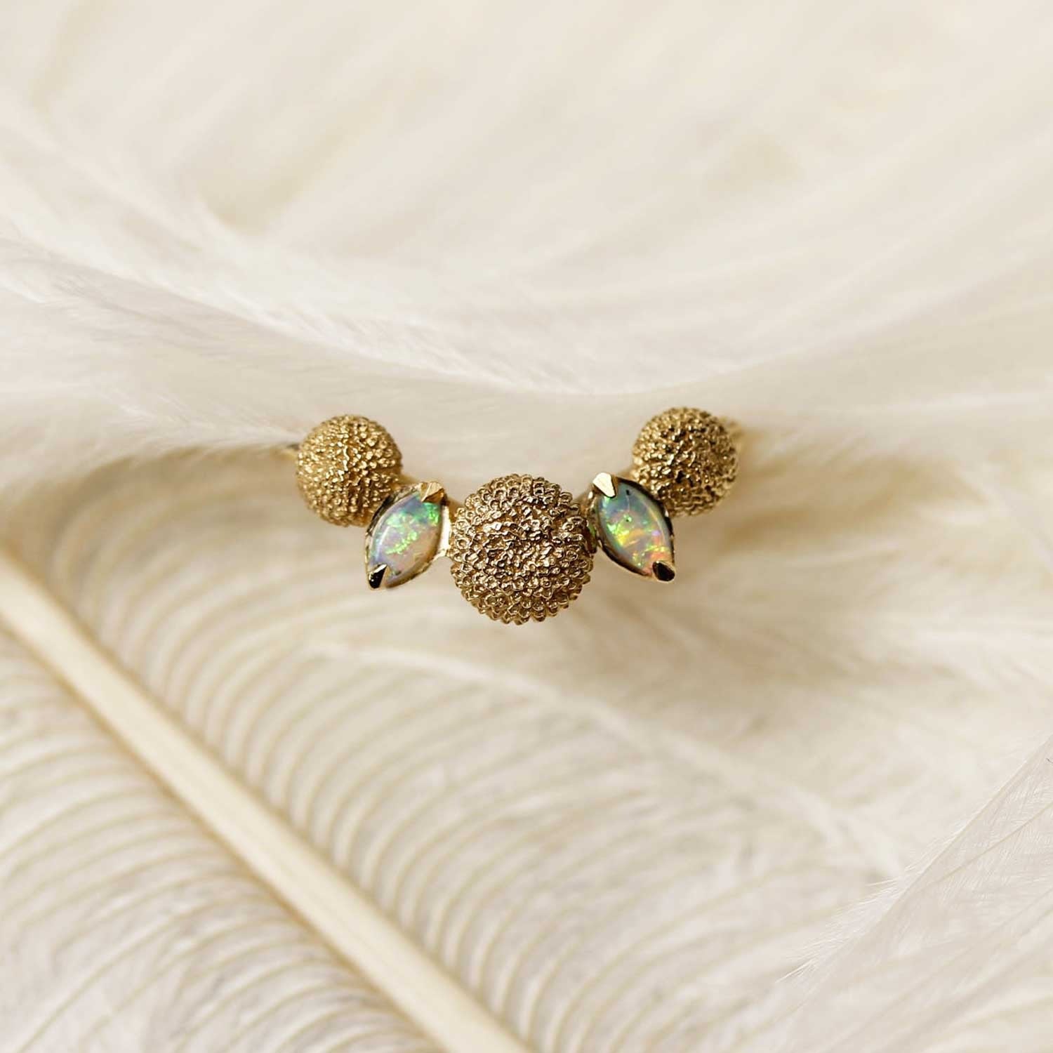 Dahlia Opal Ring - Gold