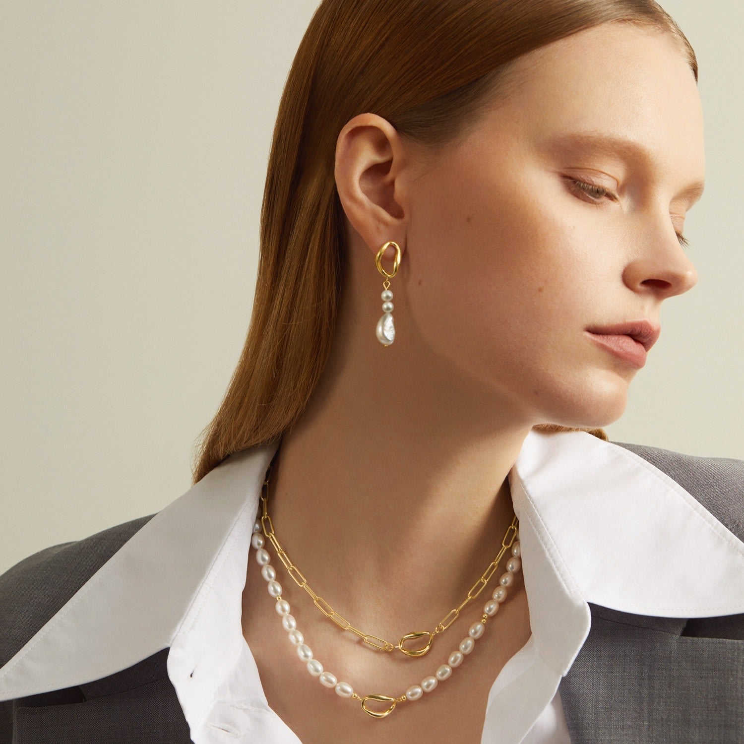 Hyades Freshwater Pearl Necklaces-Gold