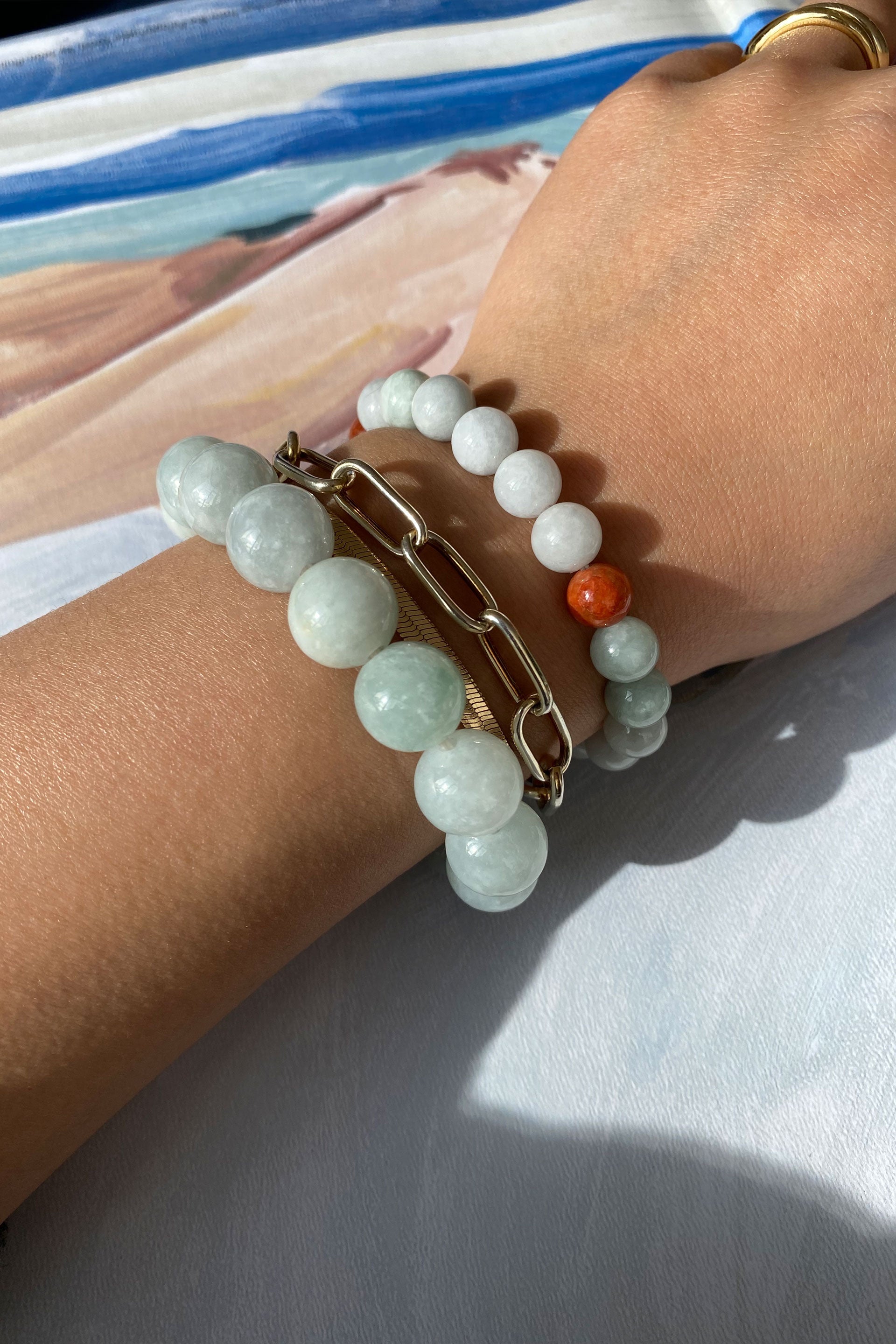 Pea Beaded Jade Bracelet