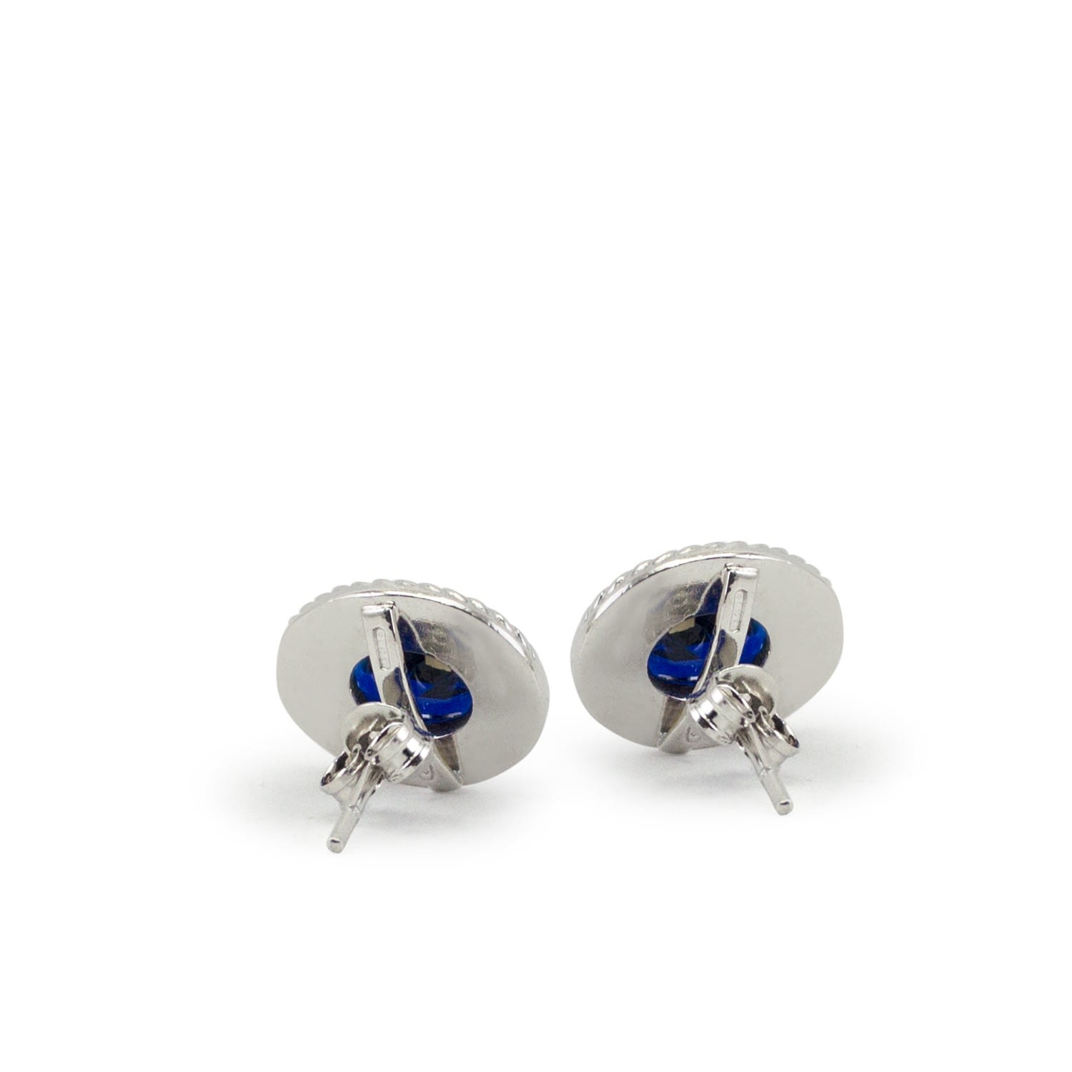 Luccichio Blue Agate Stud Earrings
