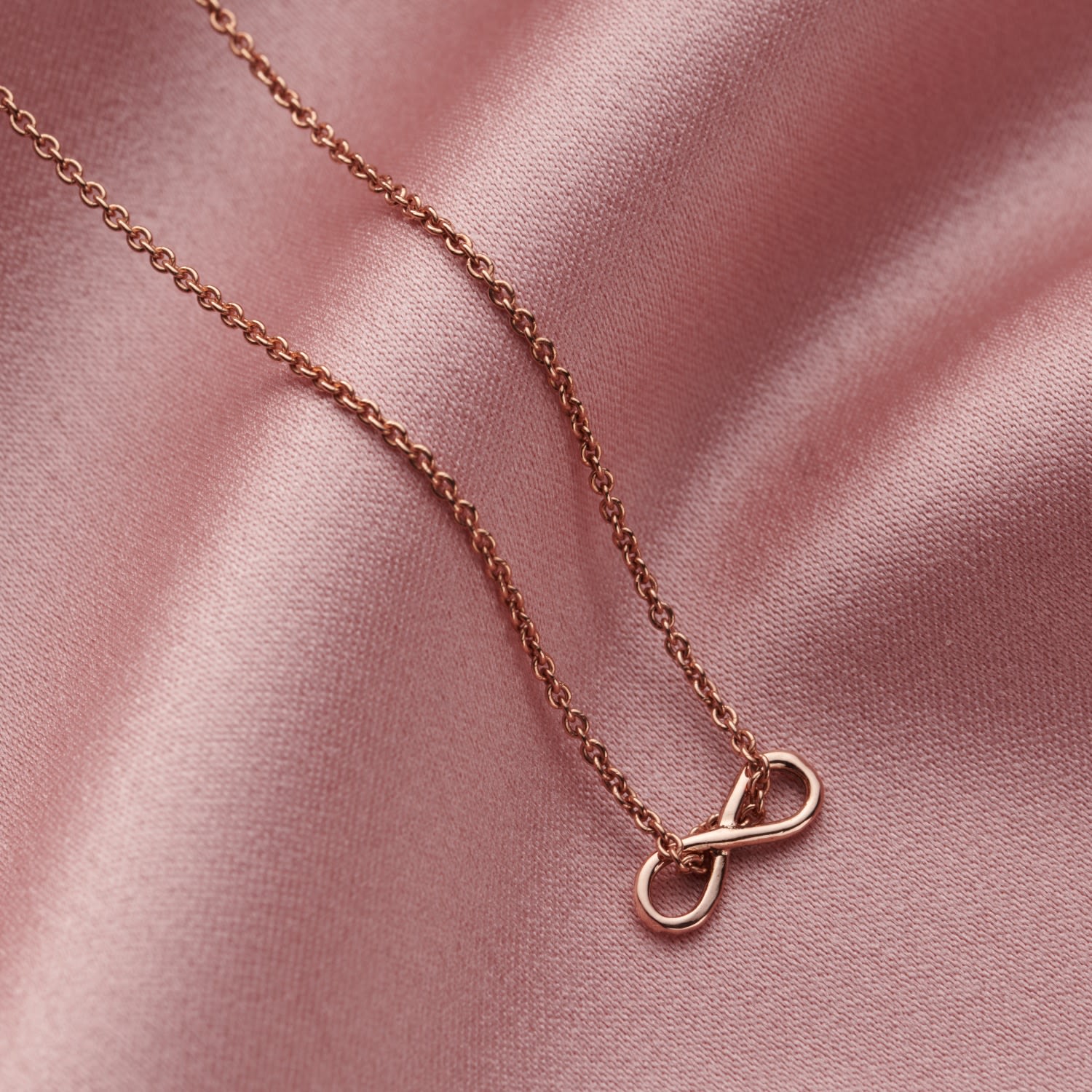 Rose Gold Plated Mini Infinity Charm Necklace