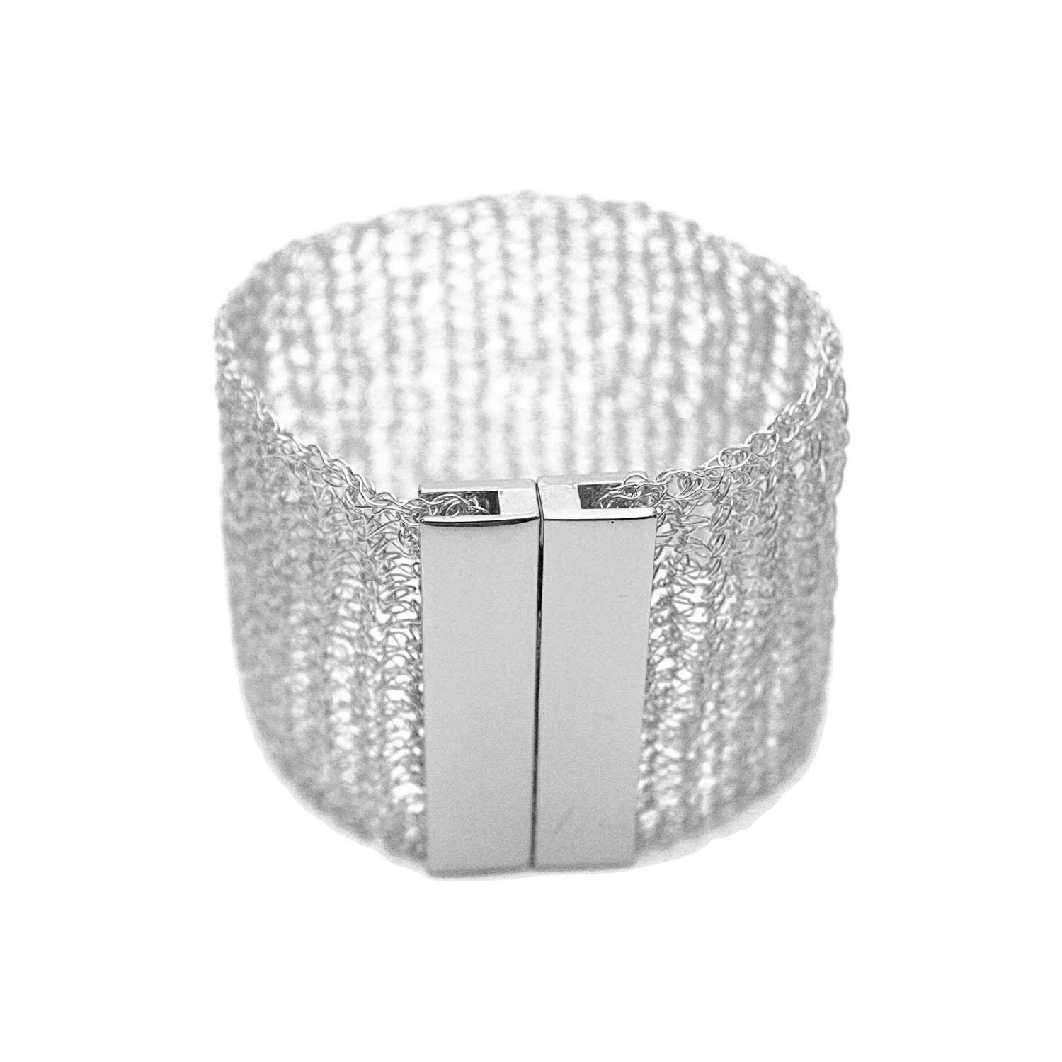 All Silver Mesh Handmade Bracelet