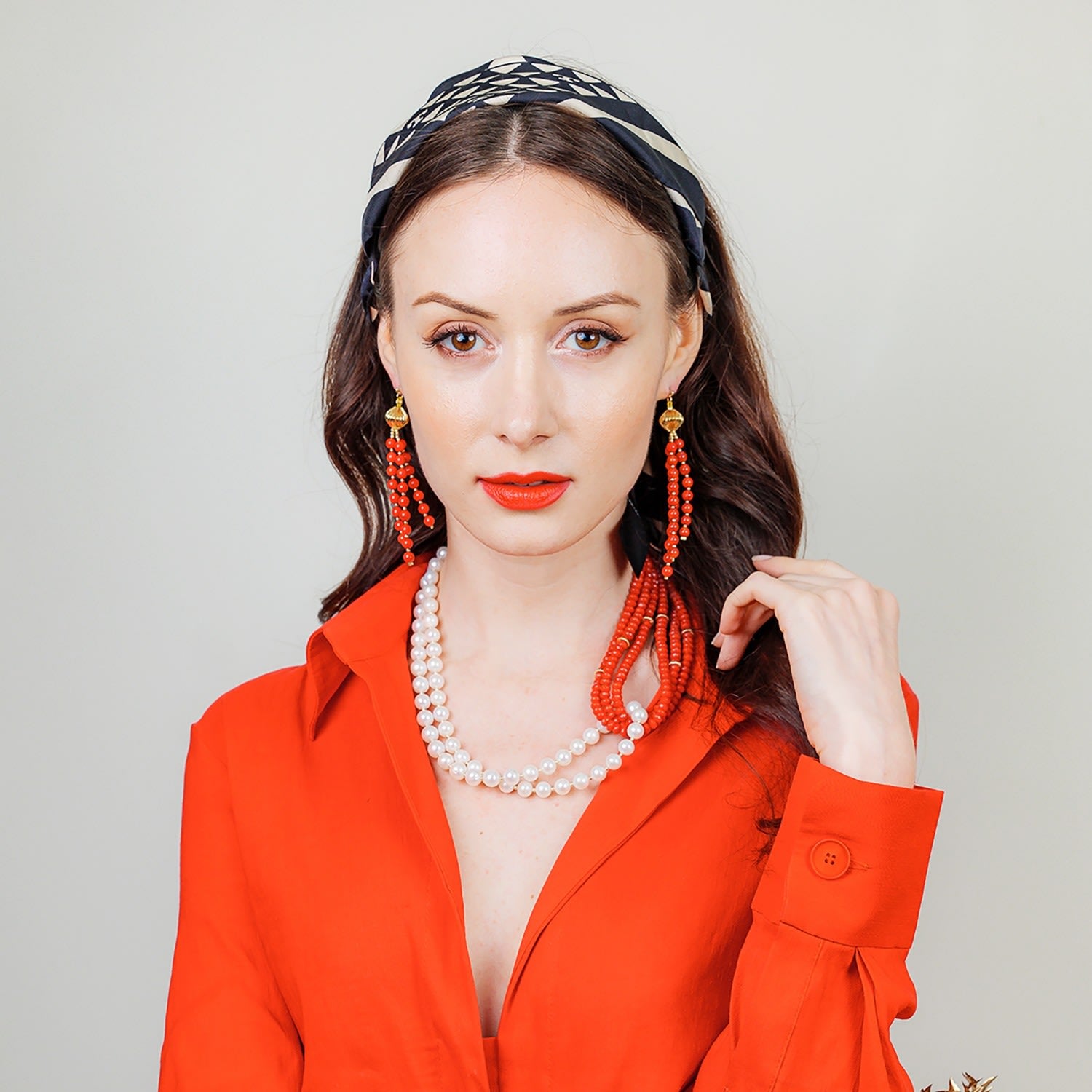 Red Corals Freshwater Pearls Necklace