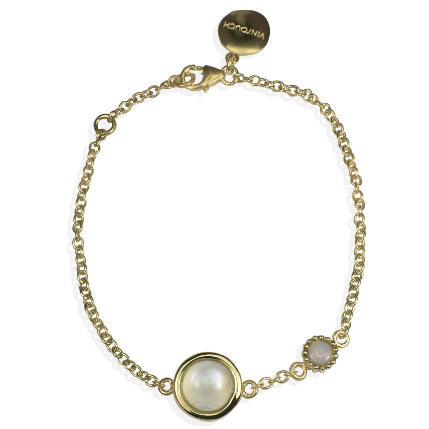 Satellite Gold Vermeil Moonstone & Opal Bracelet