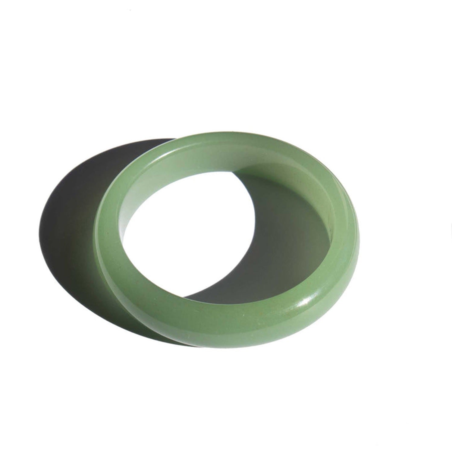 Smoke Opaque Light Green Jade Stone Bangle