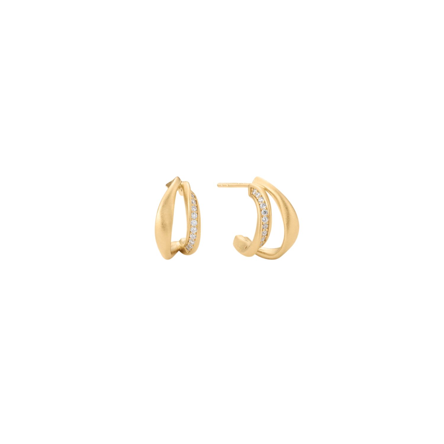 Nadine Pavé Twisted Stud Earrings In Gold