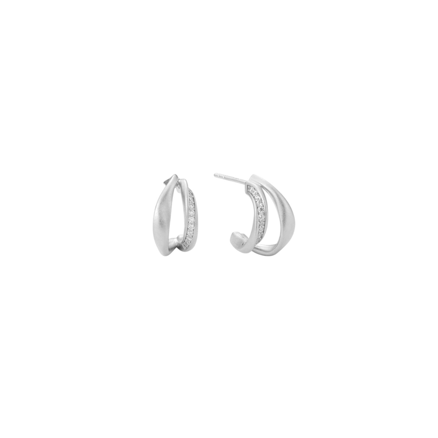 Nadine Pavé Twisted Stud Earrings In Silver
