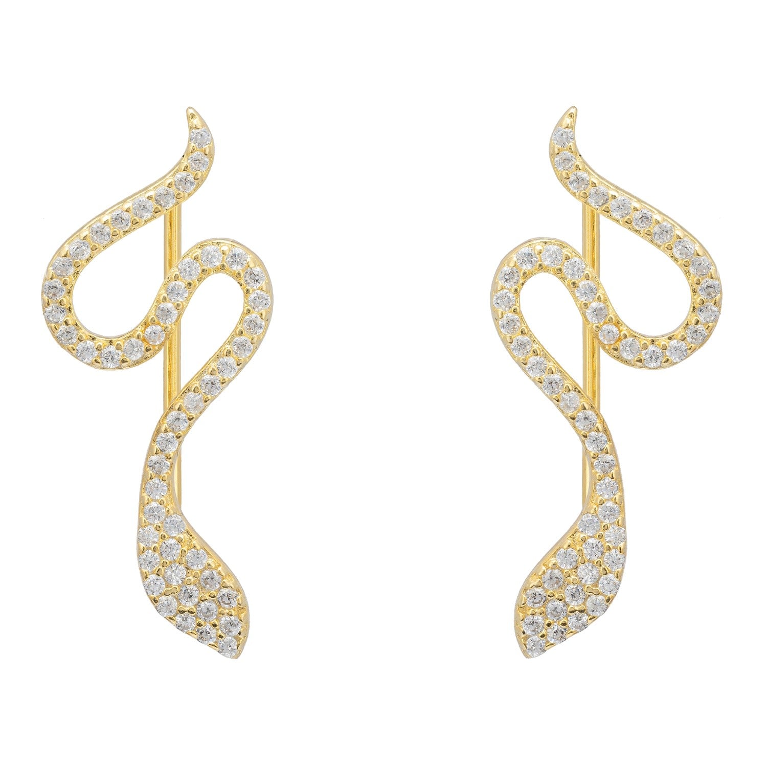 Nagini Snake Ear Climbers Gold