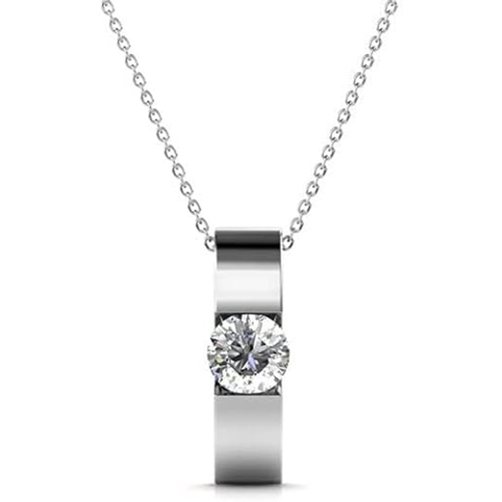 Nailea 18k White Gold Plated Pendant Necklace with Swarovski Crystals