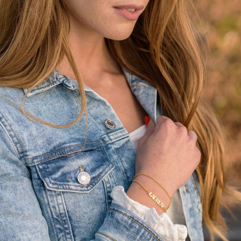 Name Bracelet with Capital Letters in 18K Gold Plating