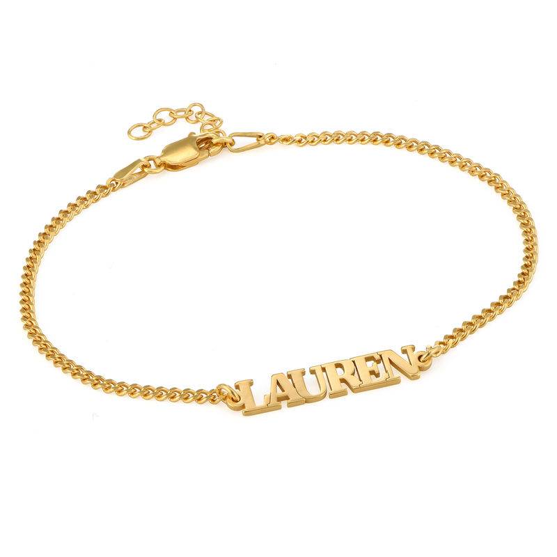 Name Bracelet with Capital Letters in 18K Gold Vermeil