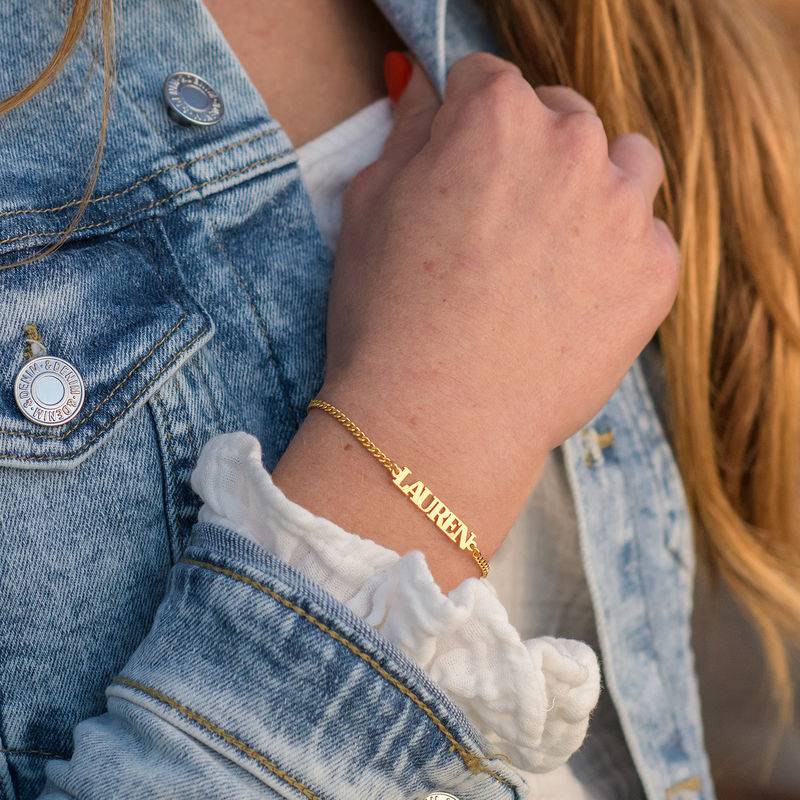 Name Bracelet with Capital Letters in 18K Gold Vermeil