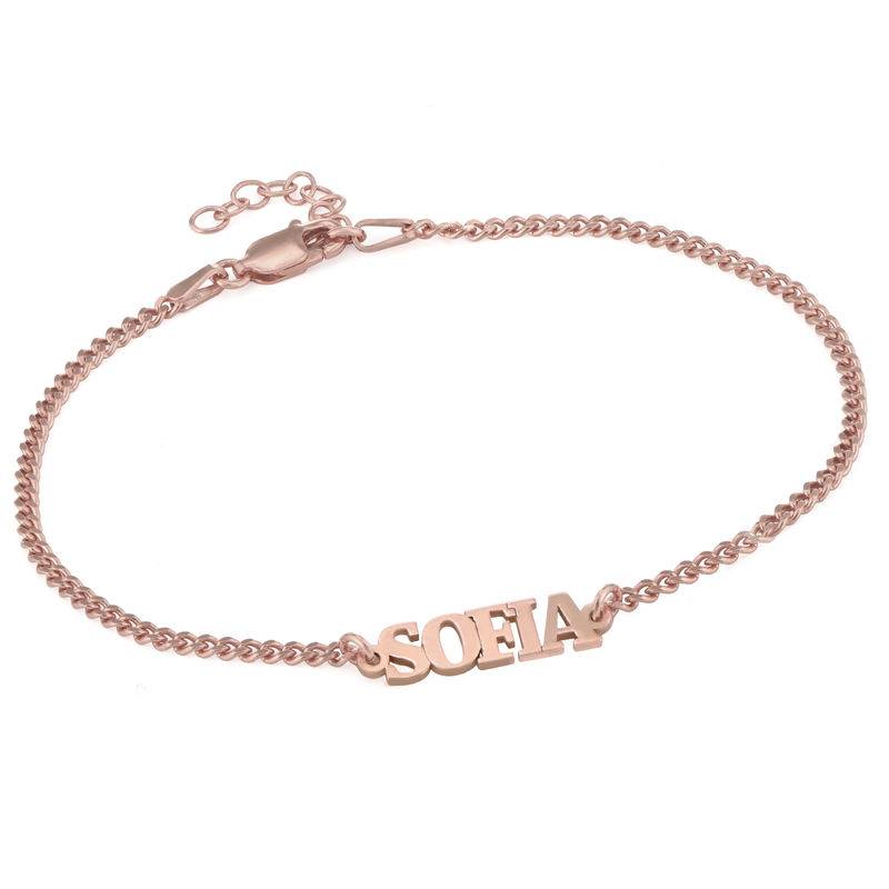 Name Bracelet with Capital Letters in 18K Rose Gold Plating