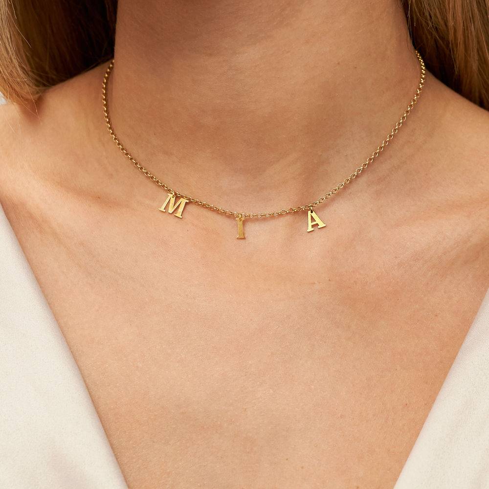 Initial Choker Name Necklace in Gold Plating