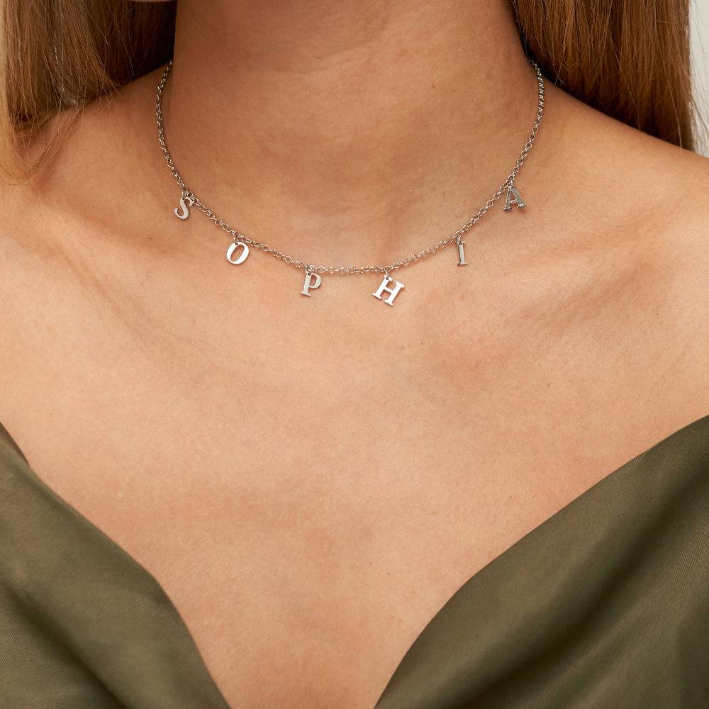 Initial Choker Name Necklace in Silver