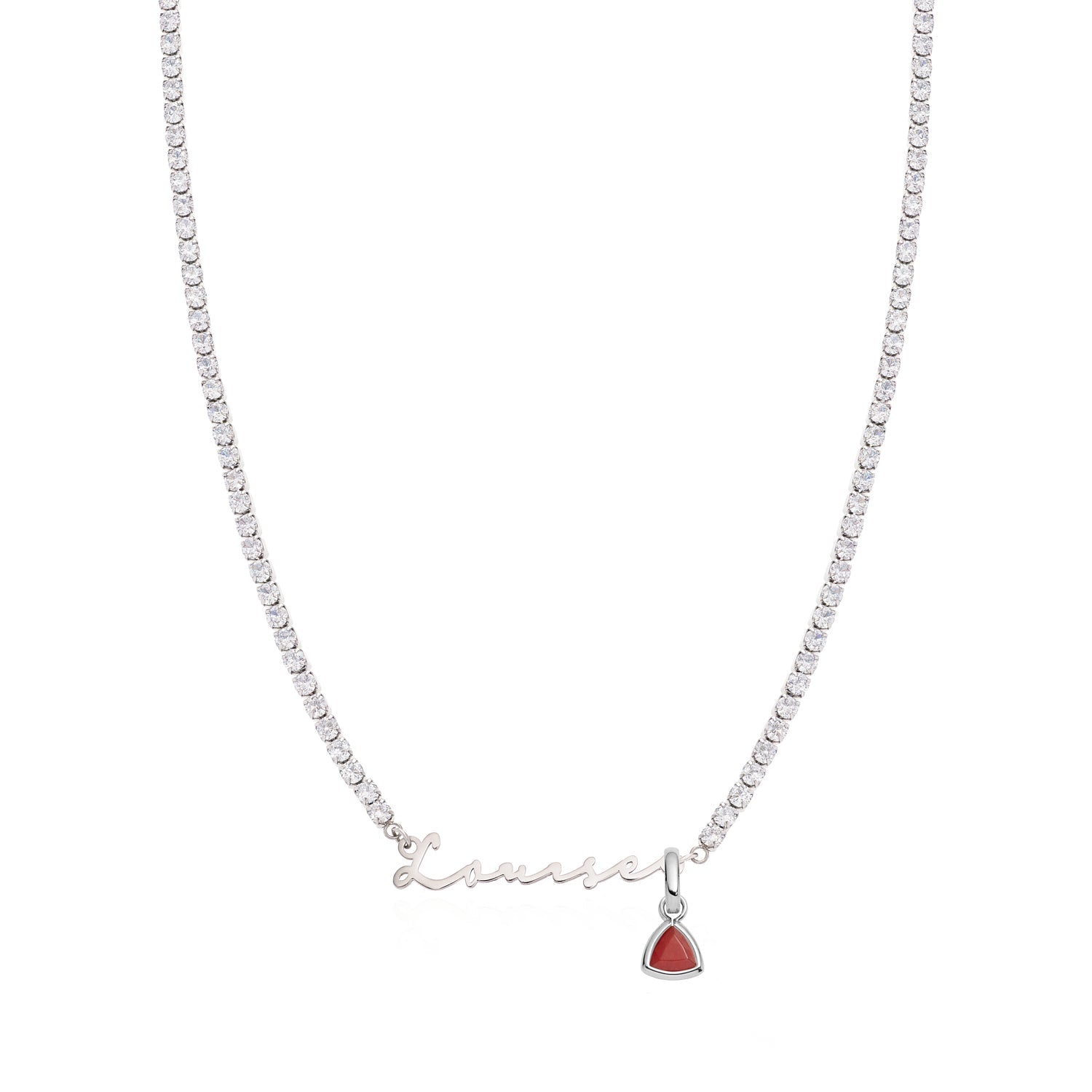 Signature Name Tennis Necklace (Silver)