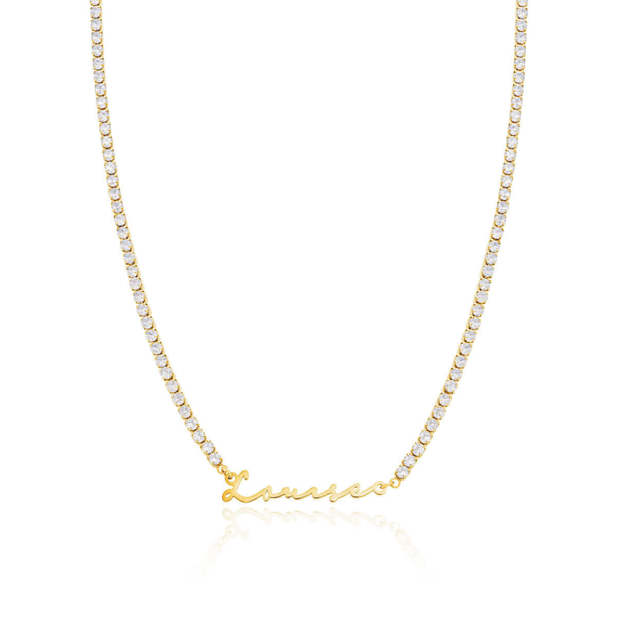Signature Name Tennis Necklace (Gold)