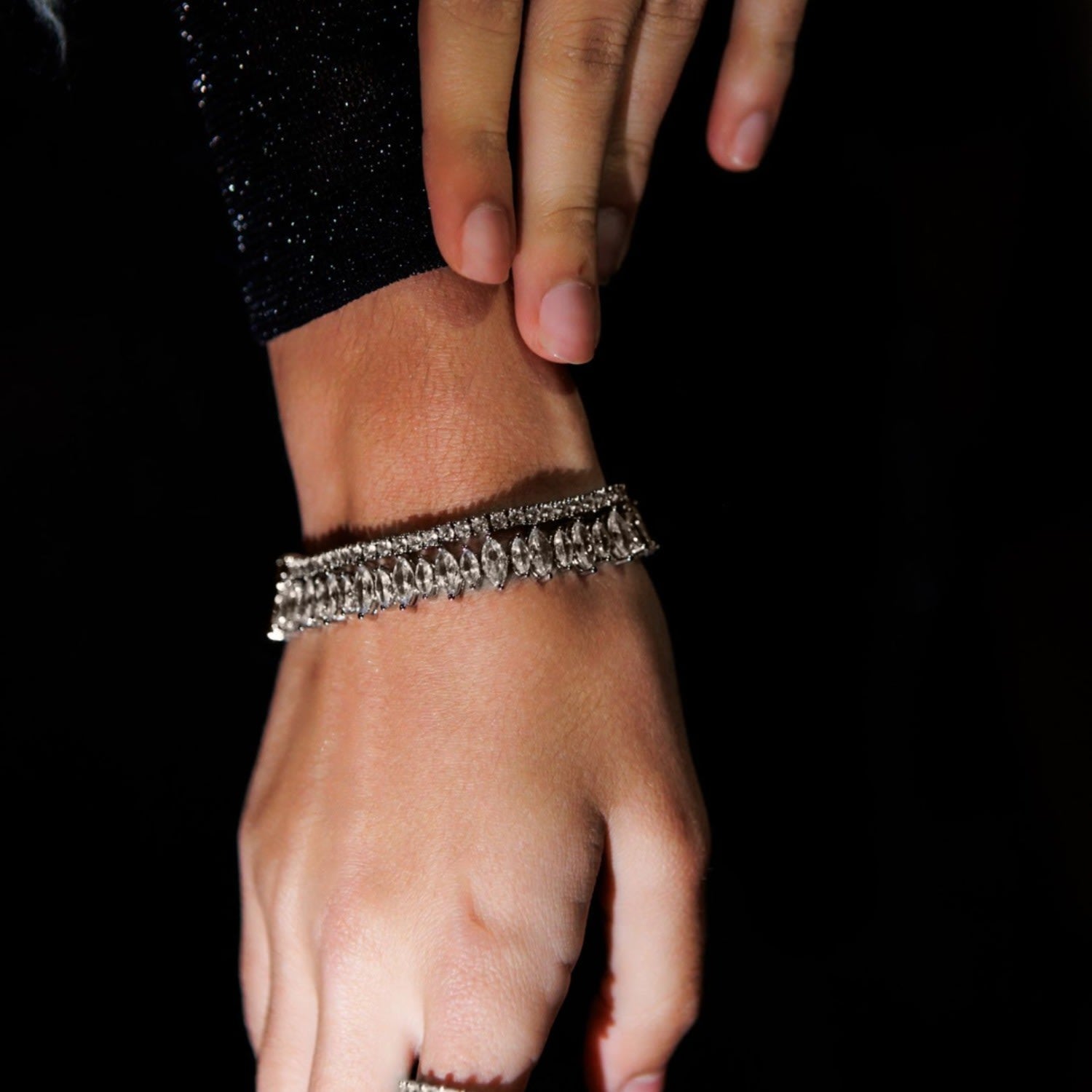 Naomi Horse Eye Tennis Chain Bracelet - Silver