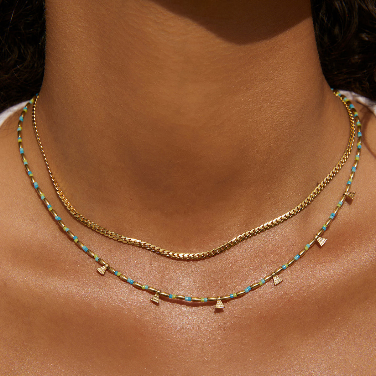 Natalia Gold Necklace Ocean