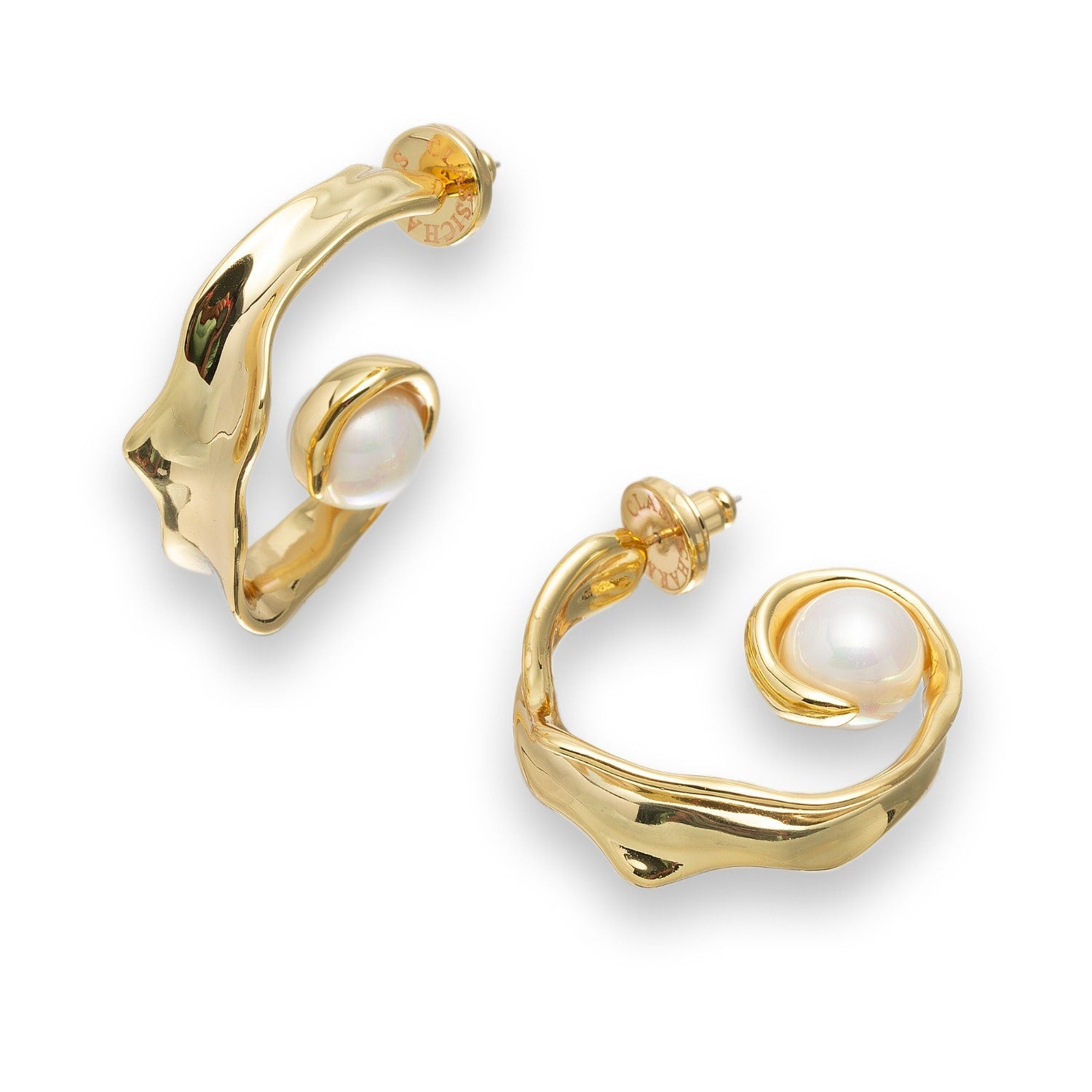 Natalie Molten Sculptural Hoop Earrings In Gold
