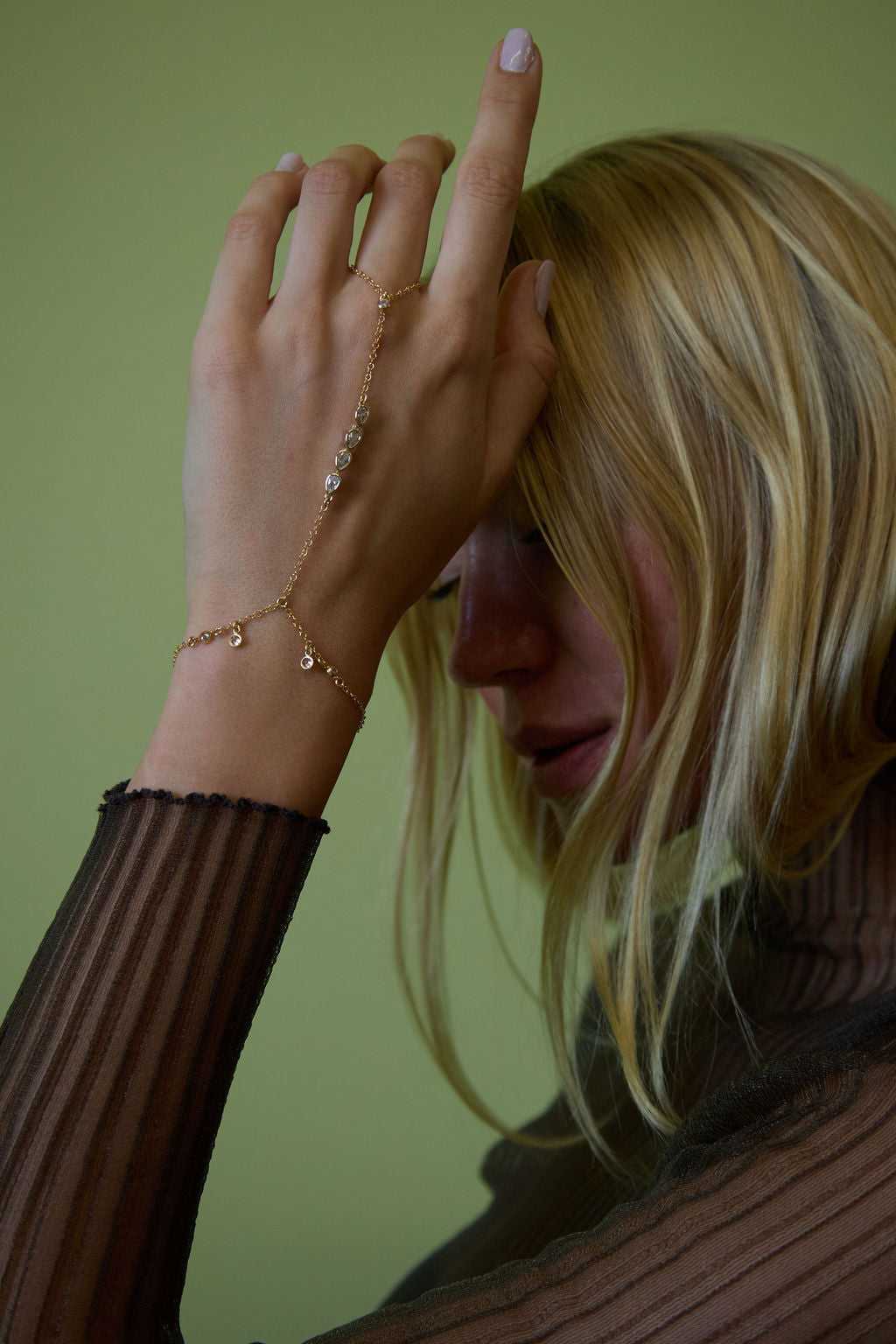 Natallia Cz Gemstone Hand Chain