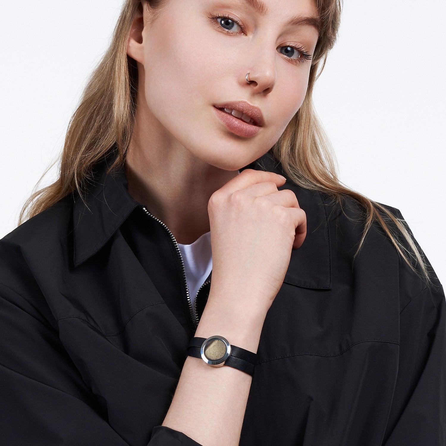 Designer Leather Bracelet With Natural Beach Sand – Neutral Tones Jewelry