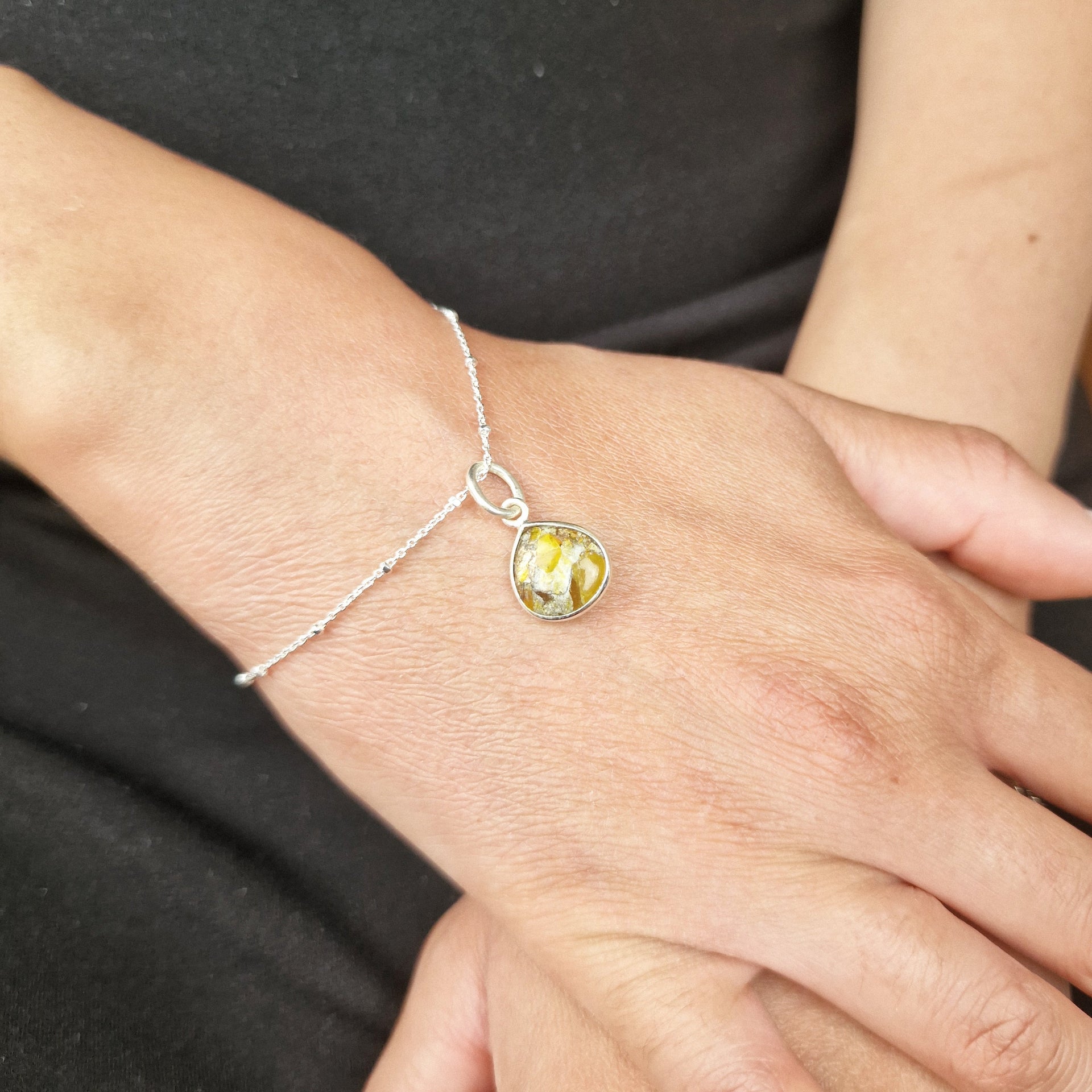 Natural Citrine November Birthstone Sterling Silver Crystal Bracelet