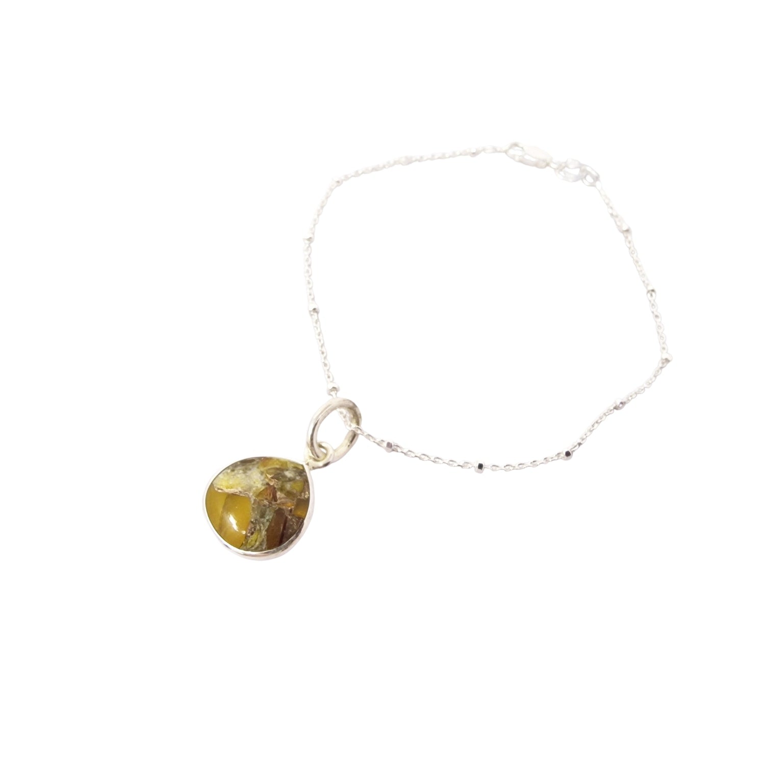 Natural Citrine November Birthstone Sterling Silver Crystal Bracelet