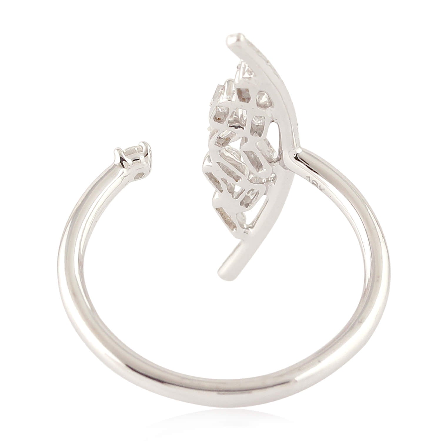 Natural Diamond Between The Finger Ring 18k White Gold