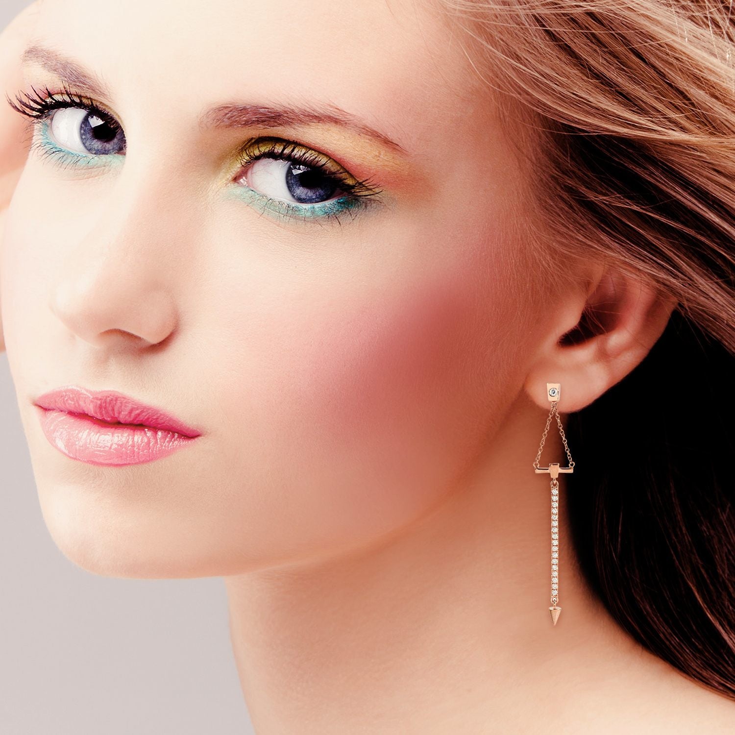 18K Rose Gold Diamond Dangle Earrings – Fine Jewelry