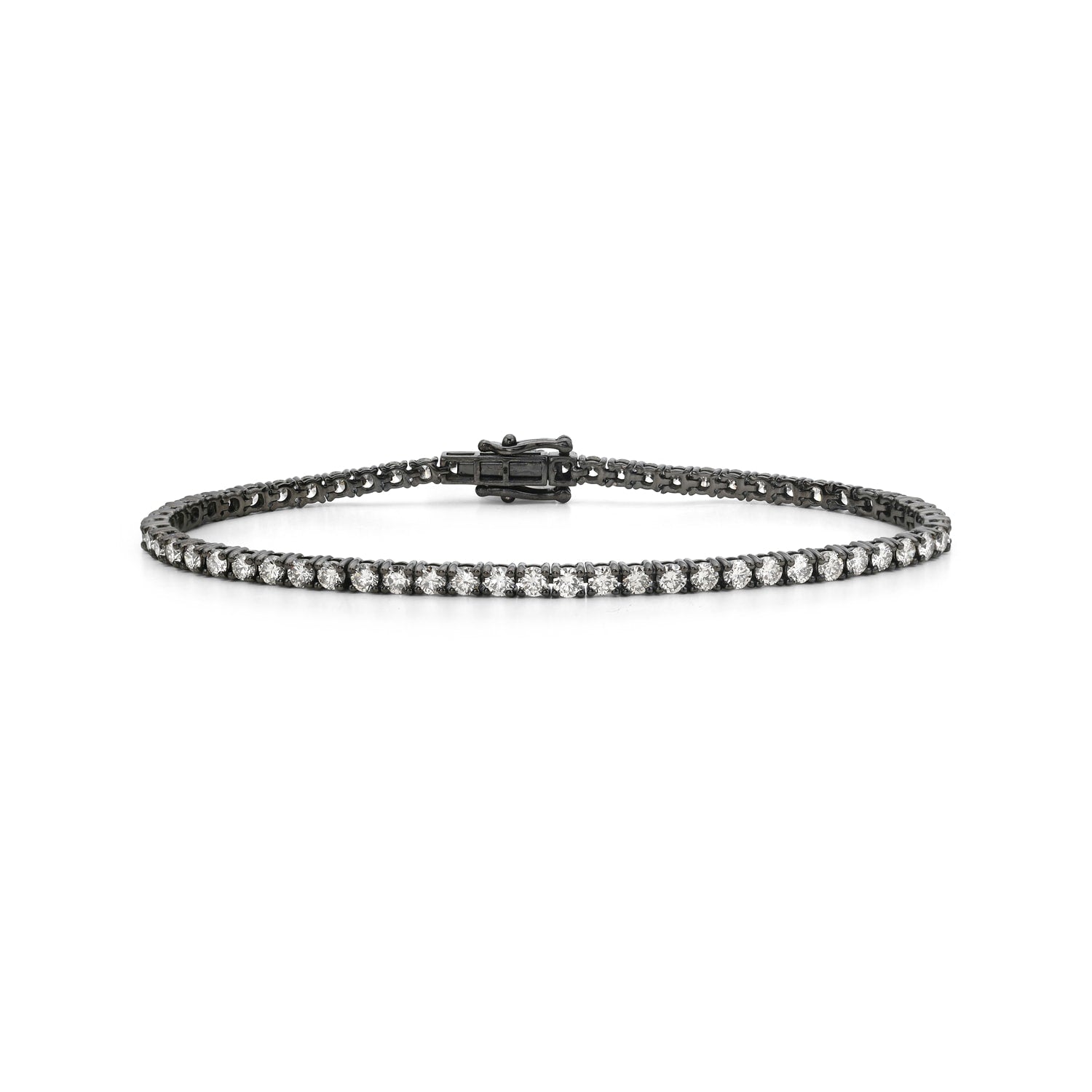Natural Diamond Fixed And Flexible Bracelet In Oxidized Gold