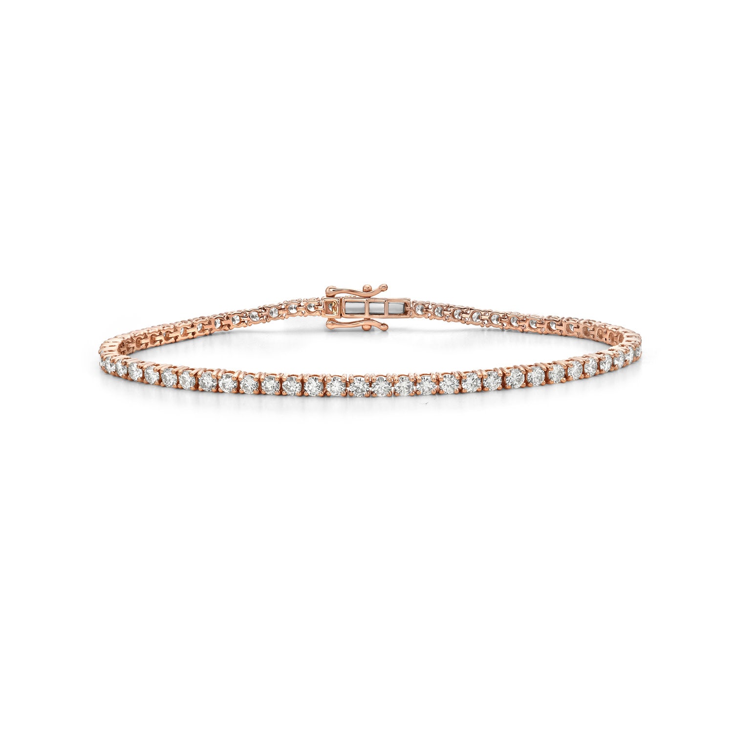 Natural Diamond Fixed And Flexible Bracelet In Rose Gold