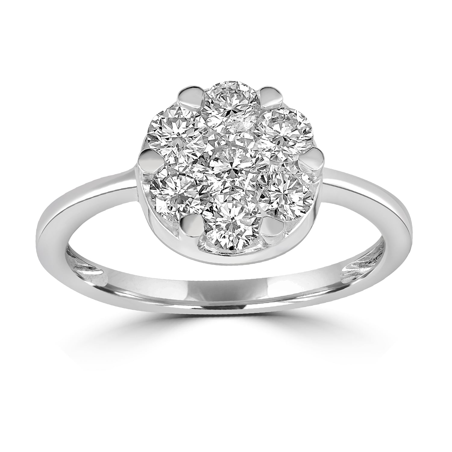 Natural Diamond Handmade Band Ring In White Gold