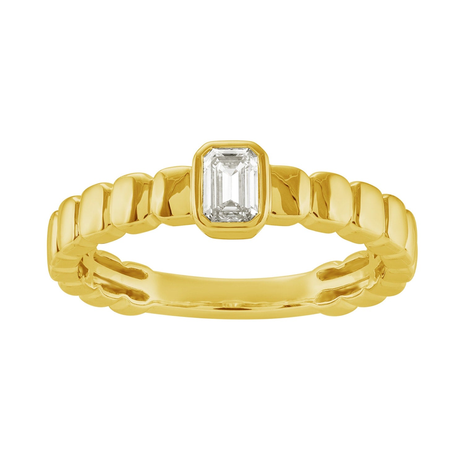 Natural Diamond Handmade Band Ring In Yellow Gold – Fine Jewelry