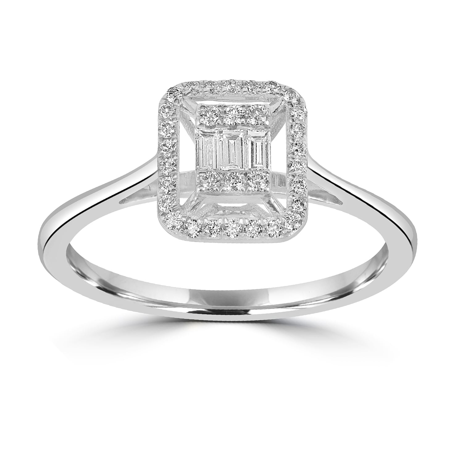 Natural Diamond Handmade Cocktail Ring In White Gold