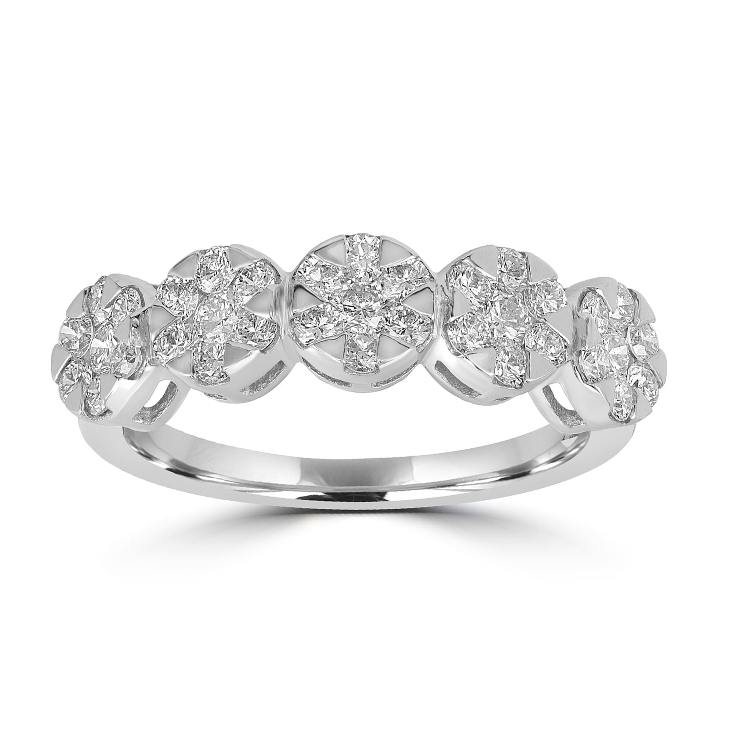 Natural Diamond Handmade Designer Band Ring In White Gold