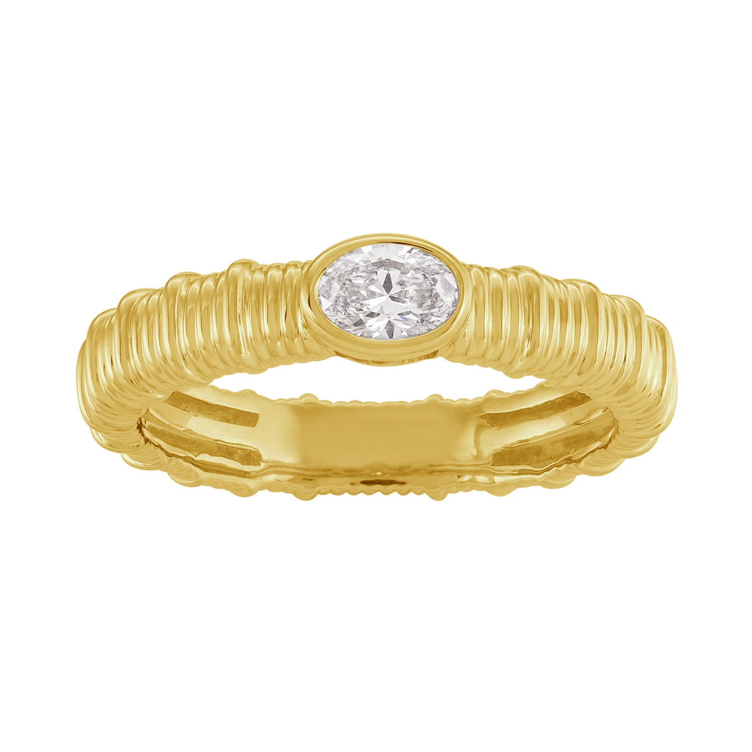 Natural Diamond Handmade Unique Band Ring In Yellow Gold