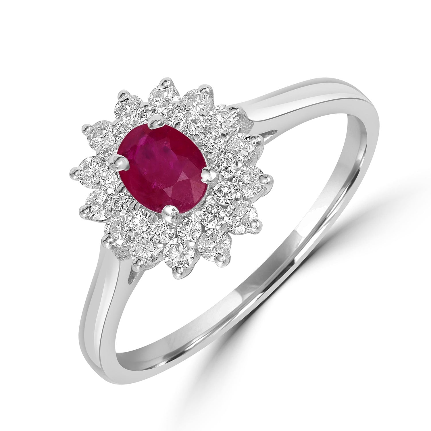 Luxury Ruby & Diamond Solitaire Statement Ring