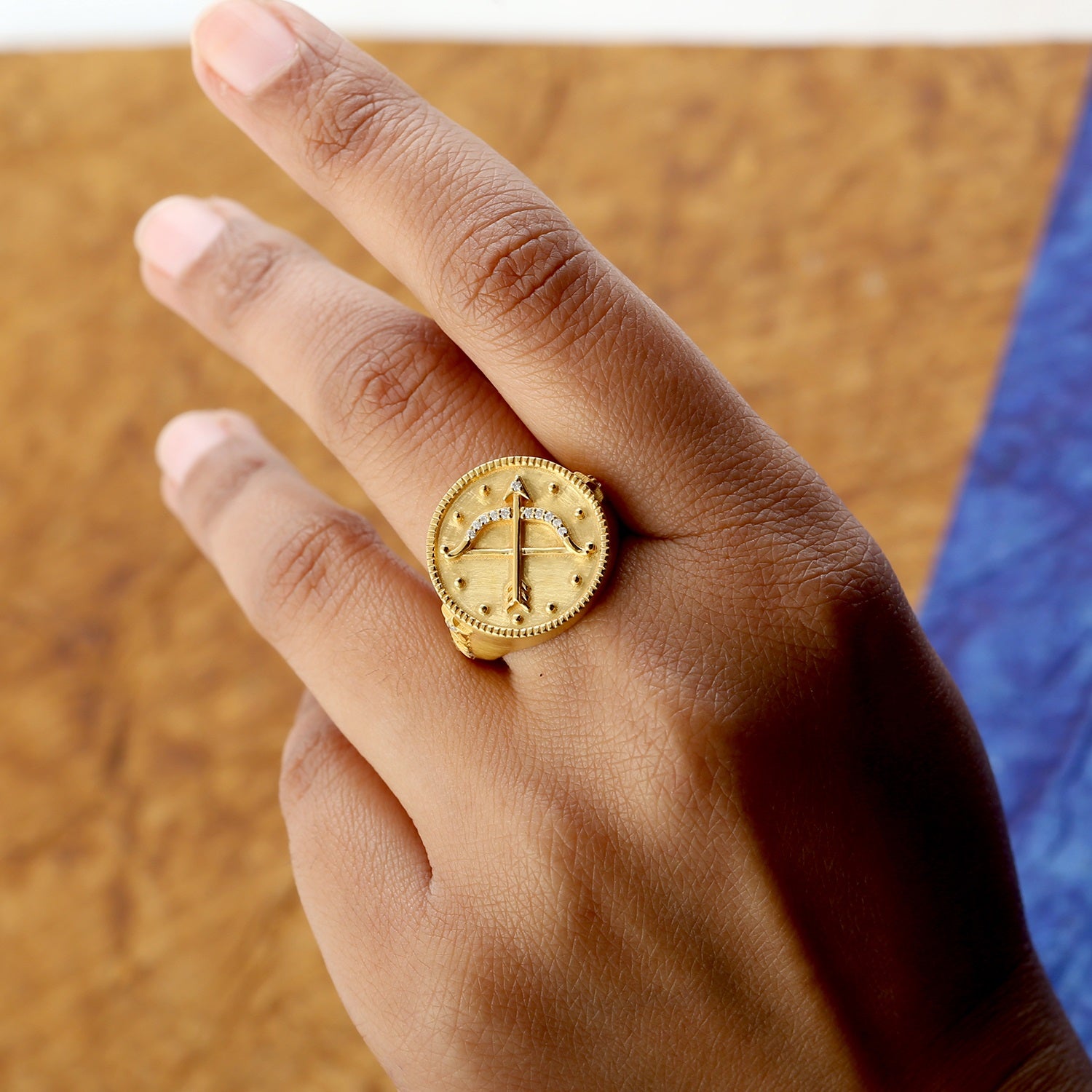 Sagittarius Statement Ring 14k Yellow Gold