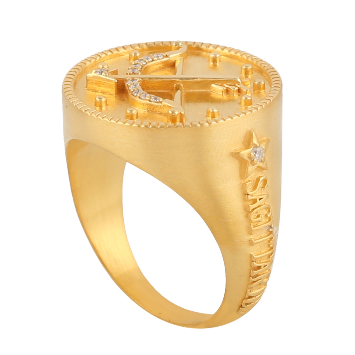 Sagittarius Statement Ring 14k Yellow Gold