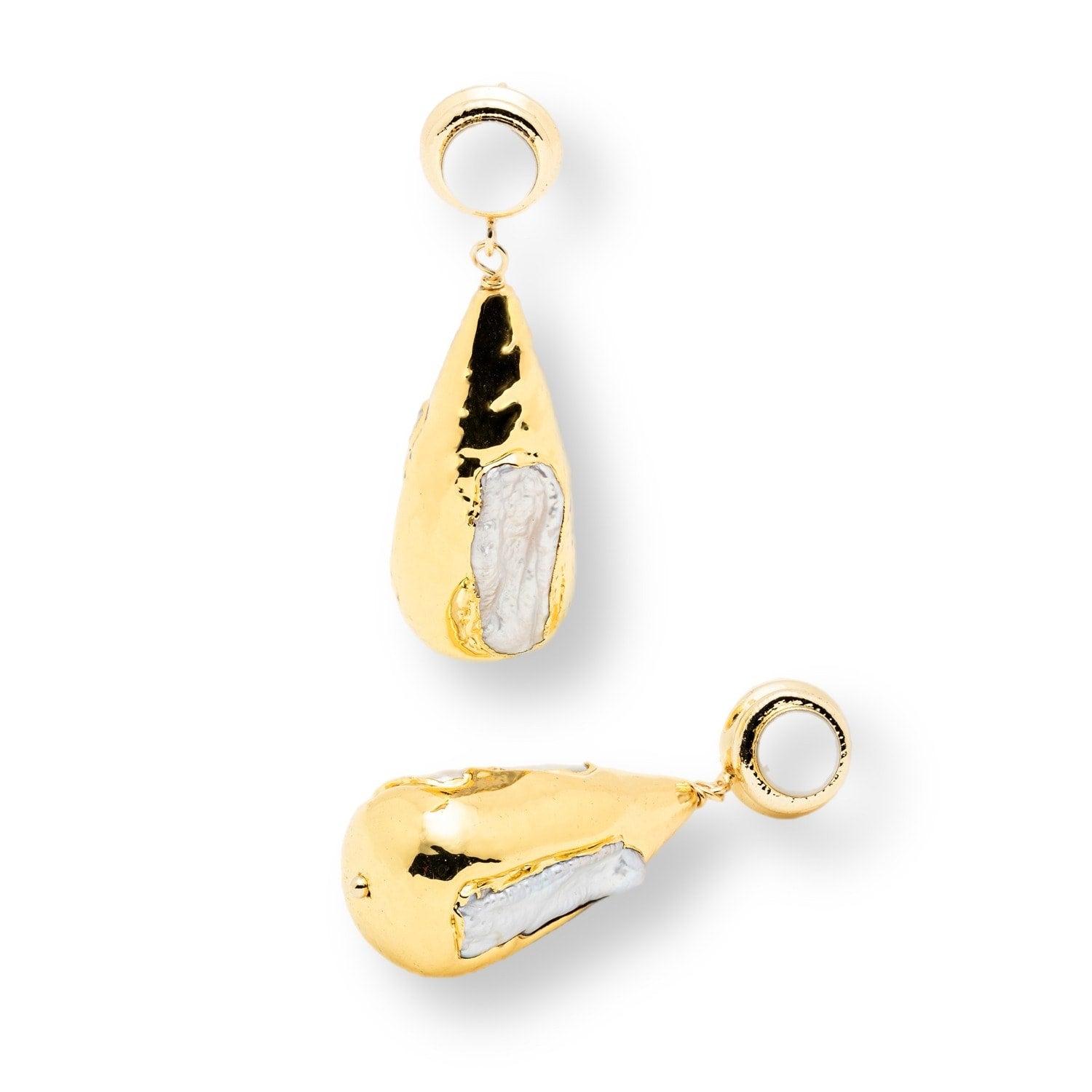Natural Fresh Waterr Pearl Dangle Statement Earrings Indian Gold Plated