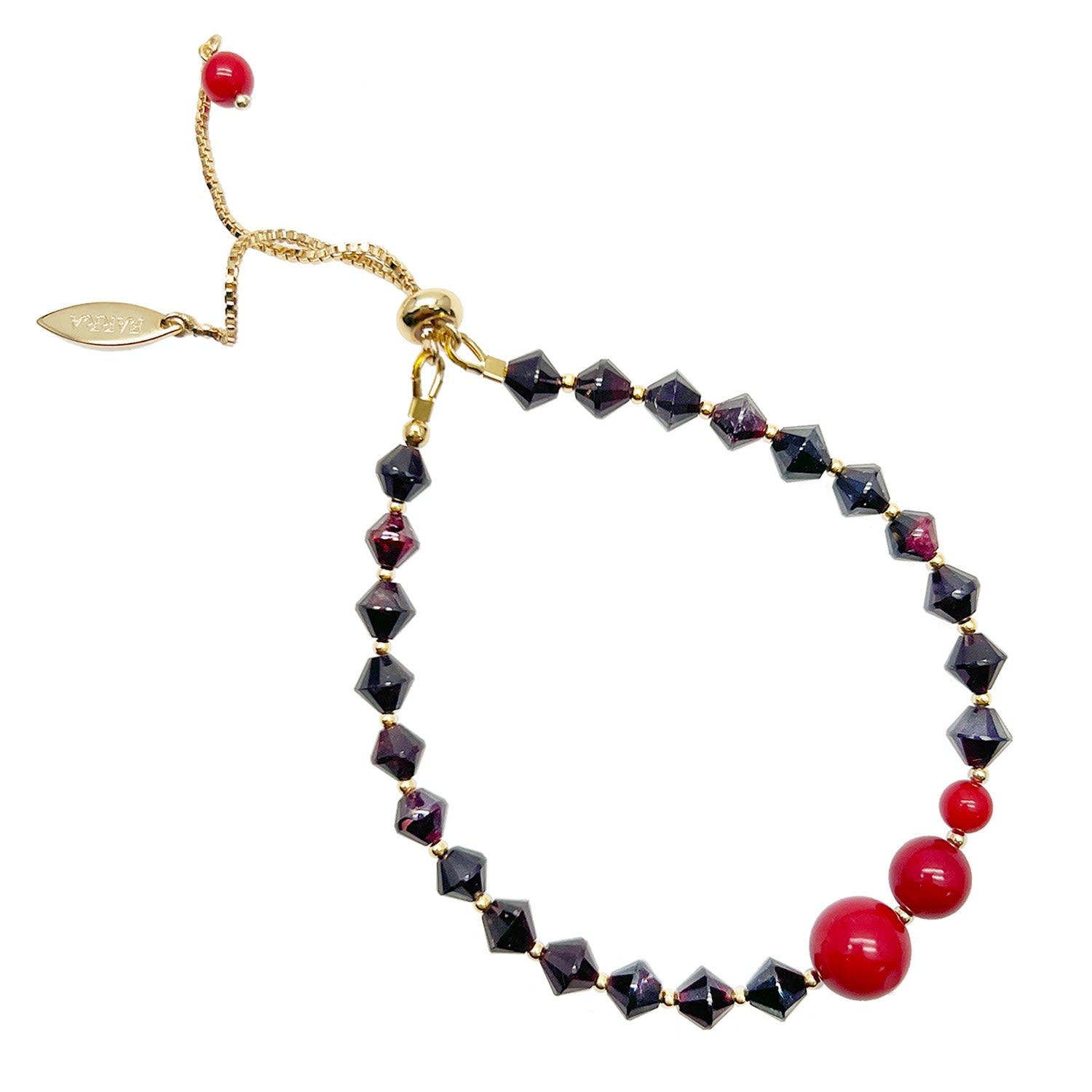 Birthstone Garnet With Red Coral Bracelet
