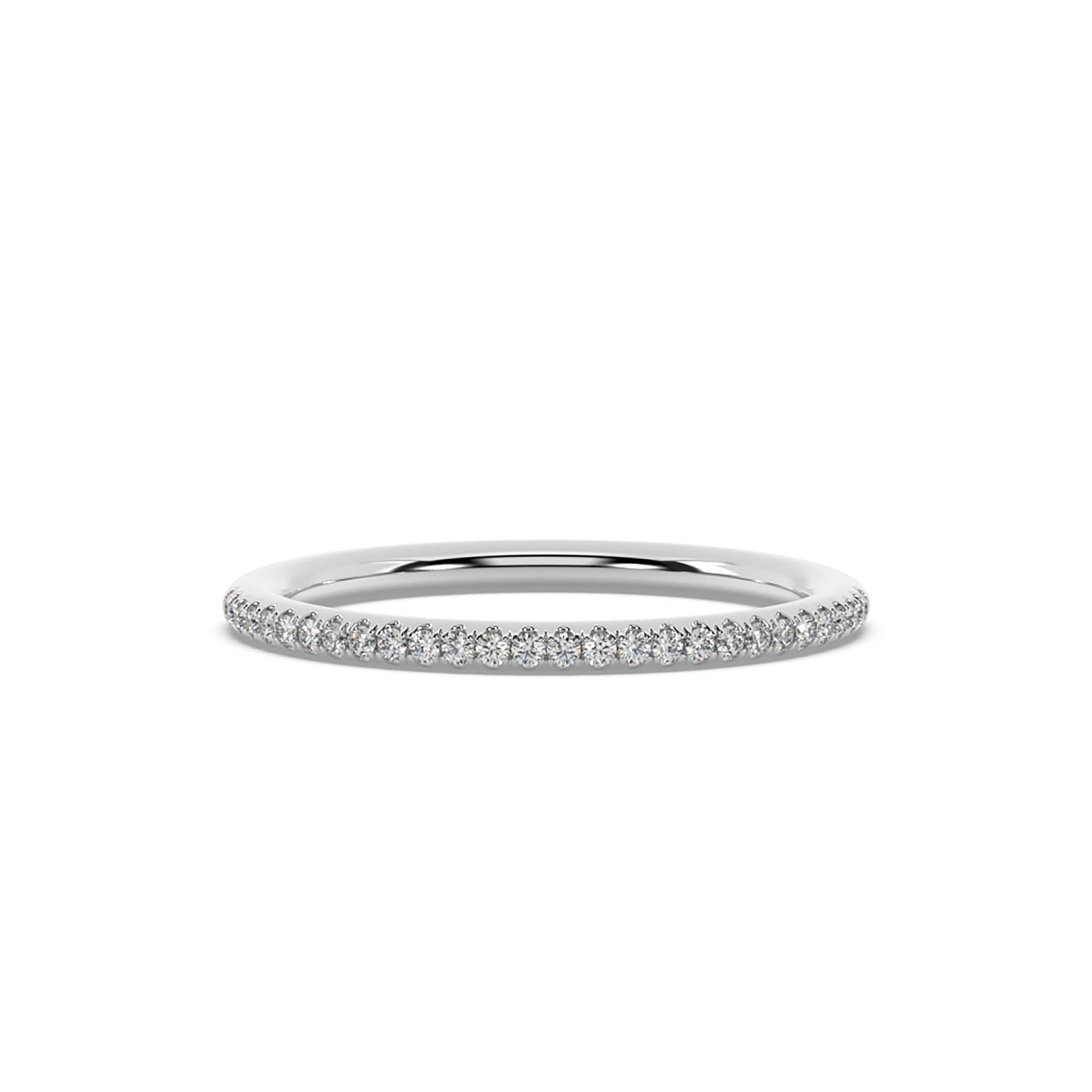 Natural Lab Grown Diamond Band Ring In White Gold