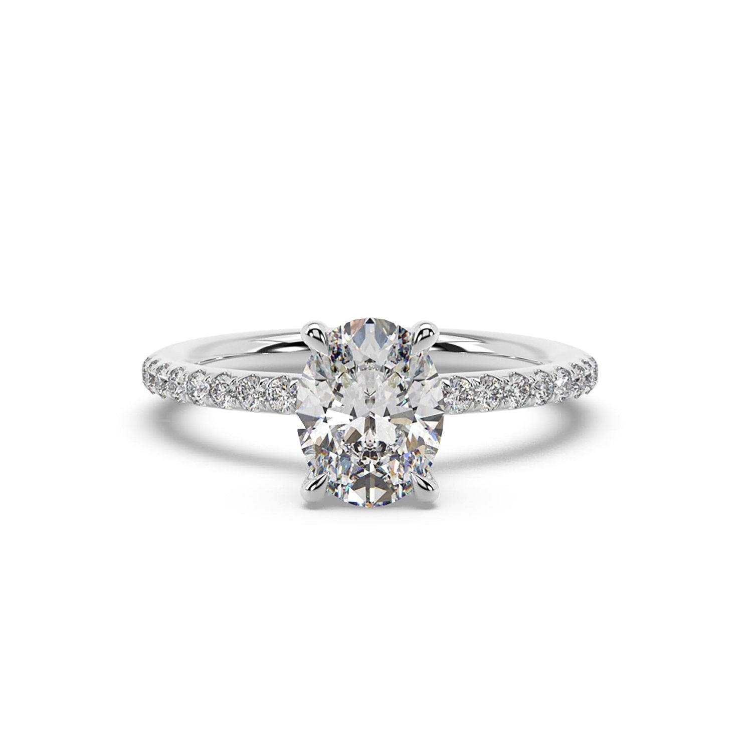 Natural Lab Grown Diamond Designer Ring In White Gold