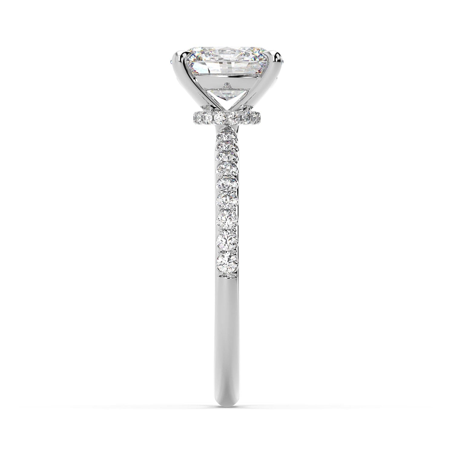 Natural Lab Grown Diamond Designer Ring In White Gold