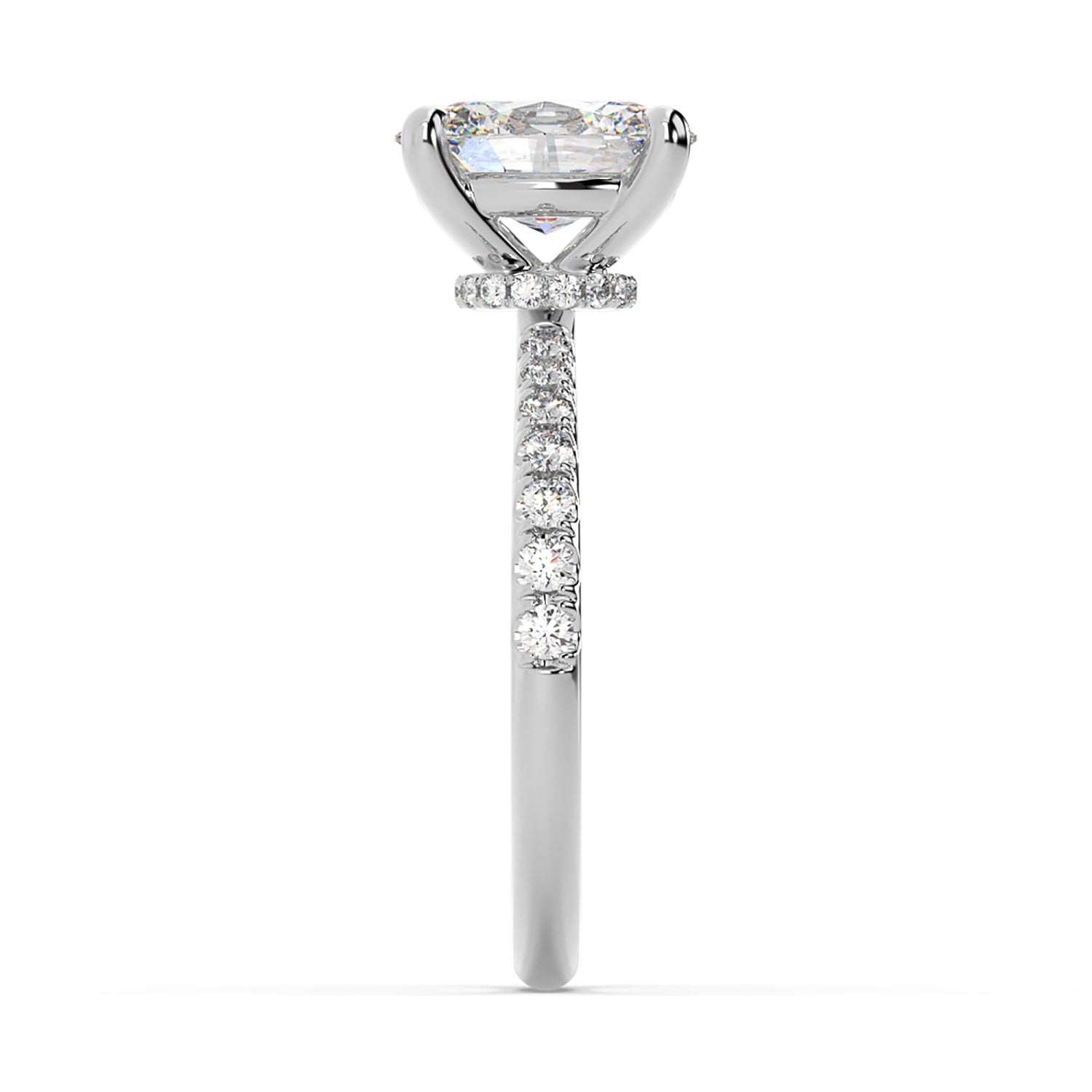 Natural Lab Grown Diamond Solitaire Ring In 14K White Gold