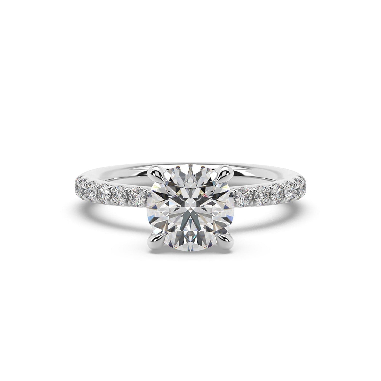Natural Lab Grown Diamond Solitaire Ring In White Gold