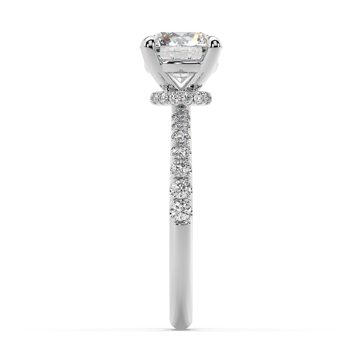 Natural Lab Grown Diamond Solitaire Ring In White Gold