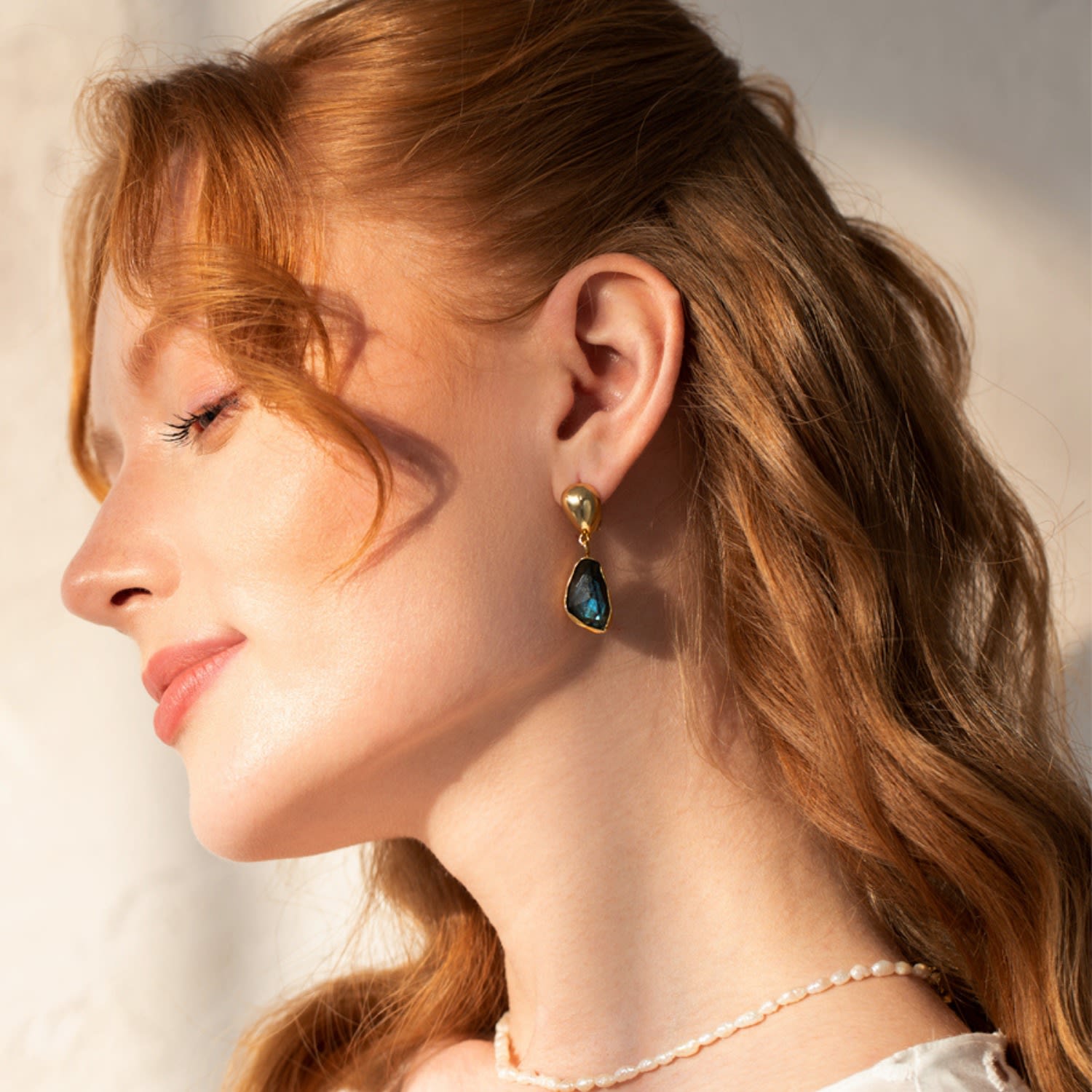 Natural Labradorite Earrings